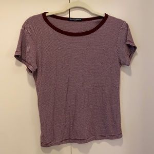 Brandy Melville maroon striped tee